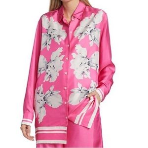 New!!! Halston Kira Orchid Twill Blouse